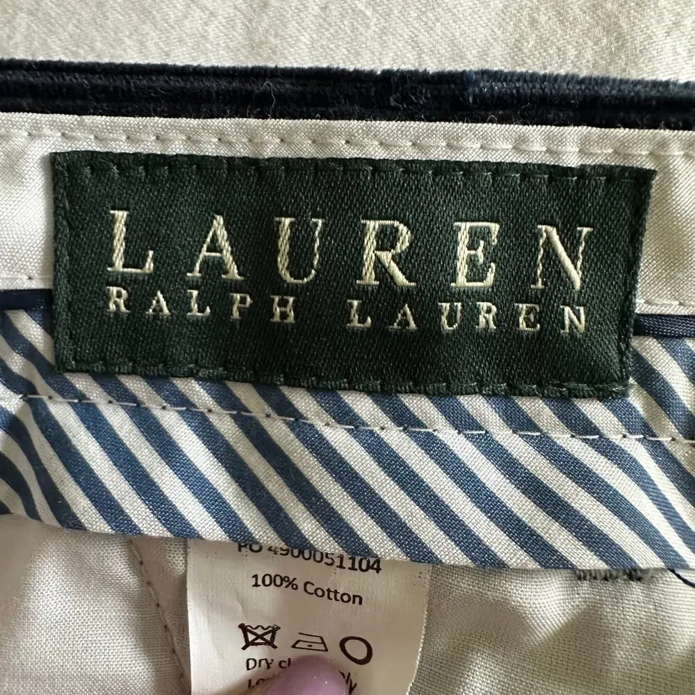 Lauren Ralph Lauren Corduroy Chino Pants Trousers Straight Navy Men's 42x30
